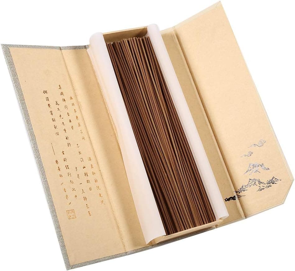 Delaman Incense Sticks 180pcs/pack Oriental Buddha Buddhist Aroma Nature Line Incense Sticks with Case Sandalwood for Home, Yoga,Temple (8.2Inch)