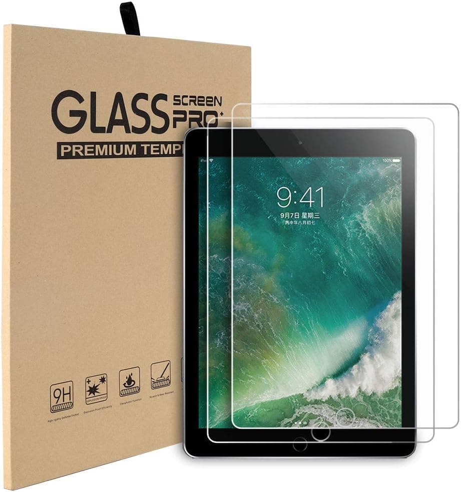 Jusney Screen Protector for iPad 8/7 Tempered Glass Film for iPad 7th 8th Generation 10.2 Inch 2020 2019 Release [2 Pack]