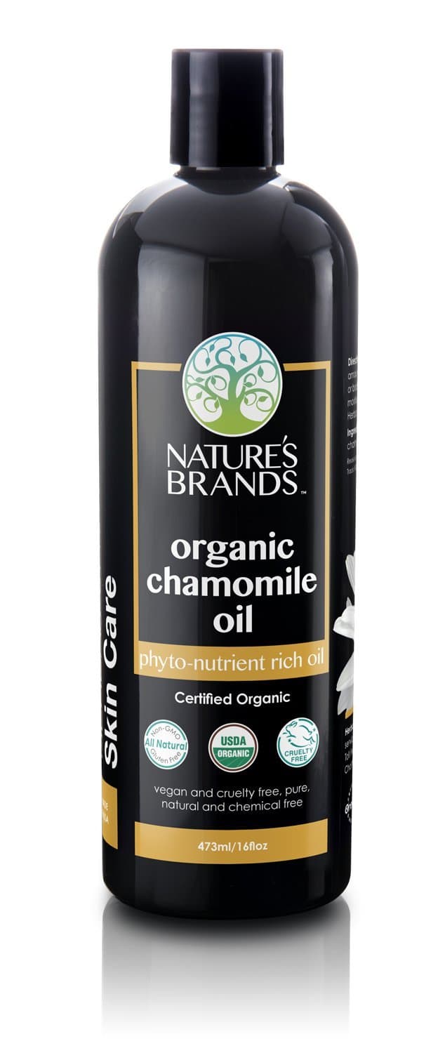Organic Chamomile Carrier Oil by Herbal Choice Mari (16 Fl Oz Bottle) - No Toxic Synthetic Chemicals