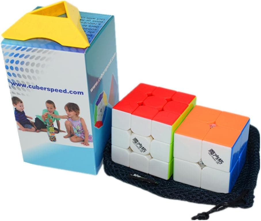 CuberSpeed Speedcubing Bundle Qiyi Qidi S 2x2 & QiYi Thunderclap 3x3 Stickerless Magic Cube Puzzle （re Qiyi Thunderclap）