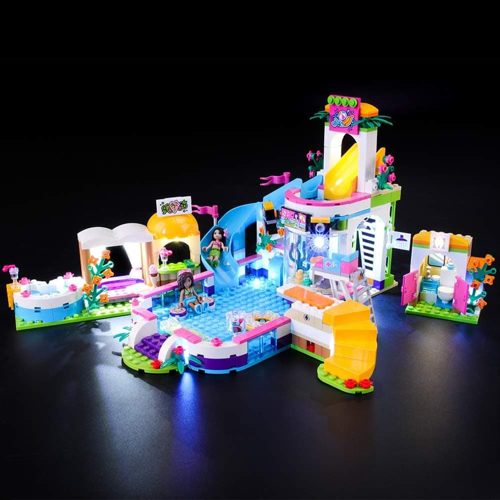 BRIKSMAX Led Lighting Kit for Friends Heartlake Summer Pool - Compatible with Lego 41313 - Not Include The Lego Set