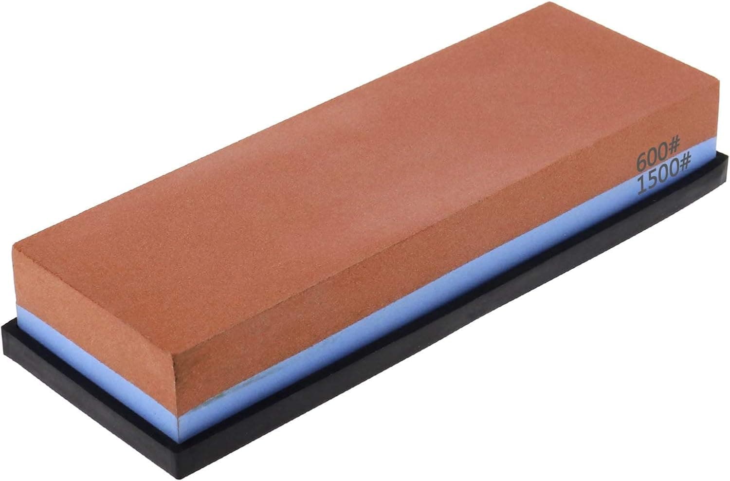 Premium Whetstone Sharpening Stone,600/1500 White Corundum Double-sided Household Whetstone with Anti-slip Mat