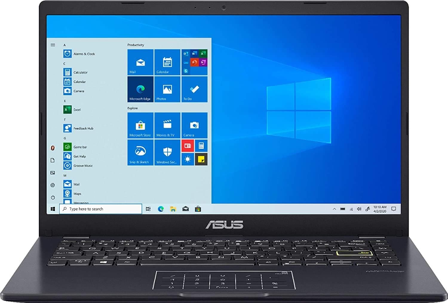 ASUS 2021 Newest E410 Laptop, 14" HD LED Display, Intel Celeron N4020 Processor, 4GB DDR4 Memory, 128GB eMMC Flash Memory, Touch Numberpad, Webcam, Zoom Meeting, Windows 10 Home, Blue, Mousepad