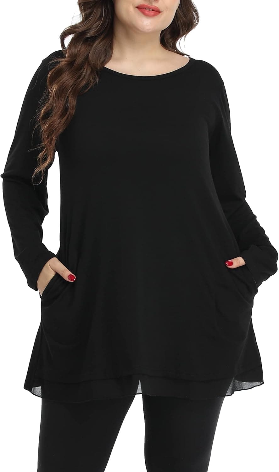 Shiaili Plus Size Tops for Women Long Tunic Shirts to pair with Leggings