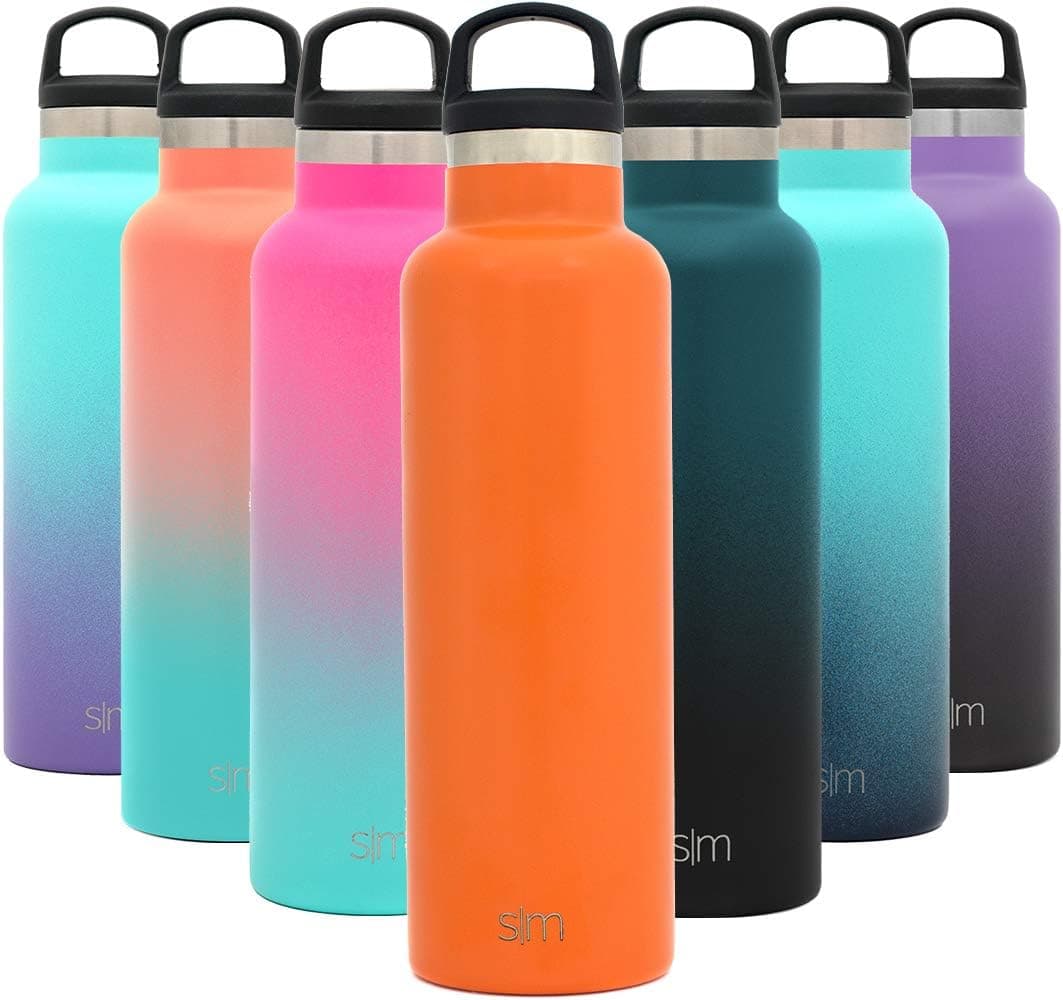 Simple Modern 20oz Ascent Water Bottle - Hydro Vacuum Insulated Tumbler Flask w/Handle Lid - Orange Double Wall Stainless Steel Reusable - Leakproof -Autumn