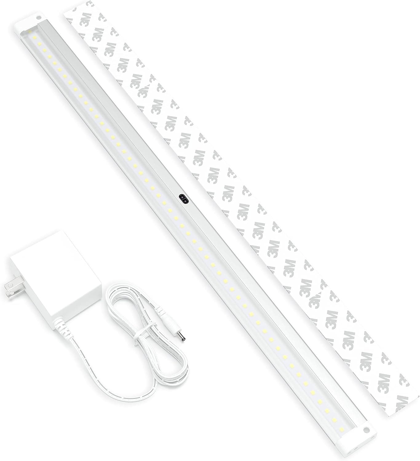 EShine Hand Wave Activated Under Cabinet LED Lighting Kit, Dimmable, 1-Pack 20 in - Touchless Dimming Control, White Under Counter Lights for Kitchen, Garage, Desk, Laundry - Warm White (3000K)