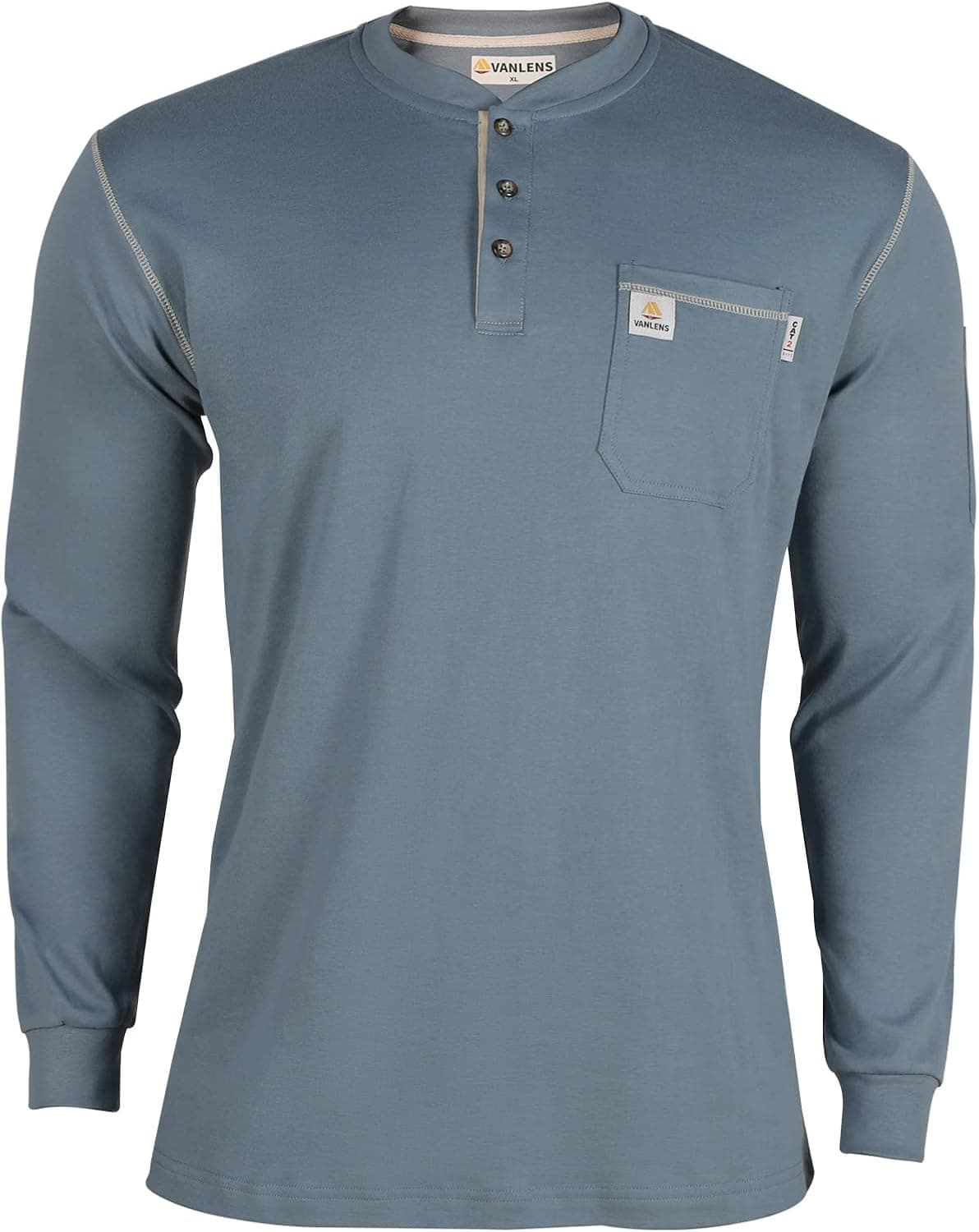 VANLENS FR Shirts for Men CAT2/HRC2 Flame Resistant Shirts 6.5oz Light Weight Long Sleeve Fire Retardant Shirts