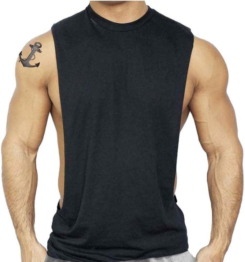 Interstate Apparel Inc New Muscle Cut Workout T-Shirt Bodybuilding Tank Top Black XS-3XL