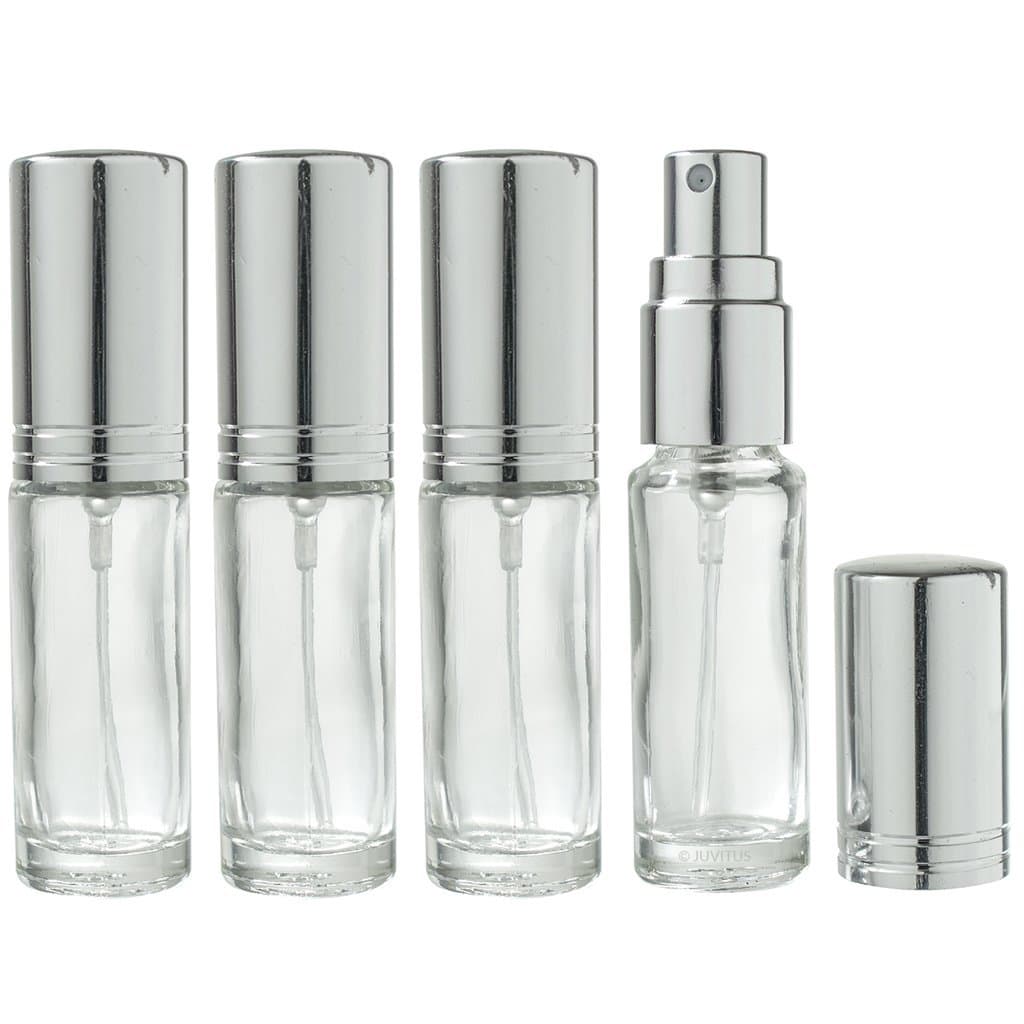 Clear Glass Refillable Travel Perfume Spray Bottle - .15 oz (4 Pack)