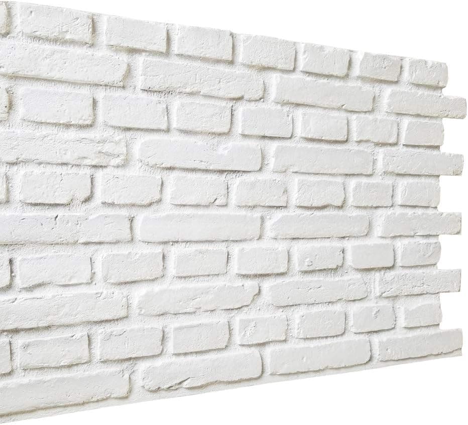 3D Brick Wall Panels FRP Faux Stone Bricks Wallpanel for Tv Walls, Sofa Background, Wall Art Decorative Extrior and Interior Wall Tiles, Faux Old Brick (1 Box, 45" x 26", Vintage，32 Square Feet/Box)