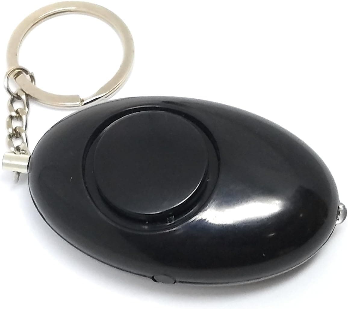 Emergency Personal Alarm for Women 120 dB, with Red LED Light - Self Defense Keychain for Kids Women Elderly Protection - Great for Running, Jogging, Hiking, Camping - Survival Whistle - Black by RLO