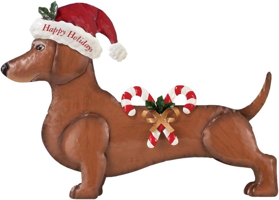 Seasonal Dachshund Dress Up Outdoor Decoration, Dog With Holiday Outfit
