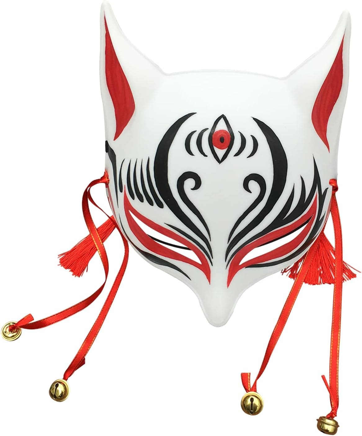 YangYong Kitsune Fox/Dragon Mask for Christmas Masquerade Ball, Japanese Cosplay Kabuki (hand-drawing(sturdy), magic eye)