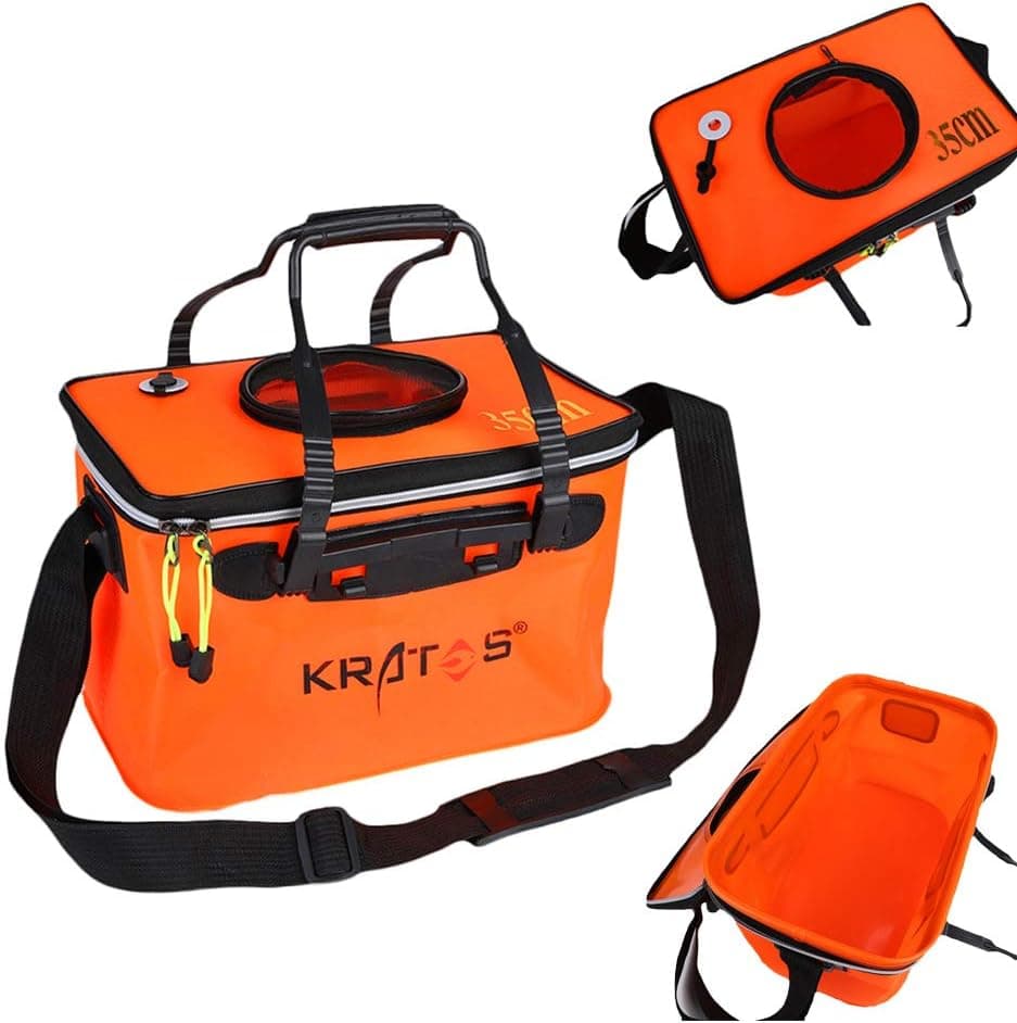 Daxin Portable Fishing Bag, EVA Fishing Water Bucket Collapsible Live Fish Box Water Container Folding Fishing Water Tank for Traveling Hiking Fishing