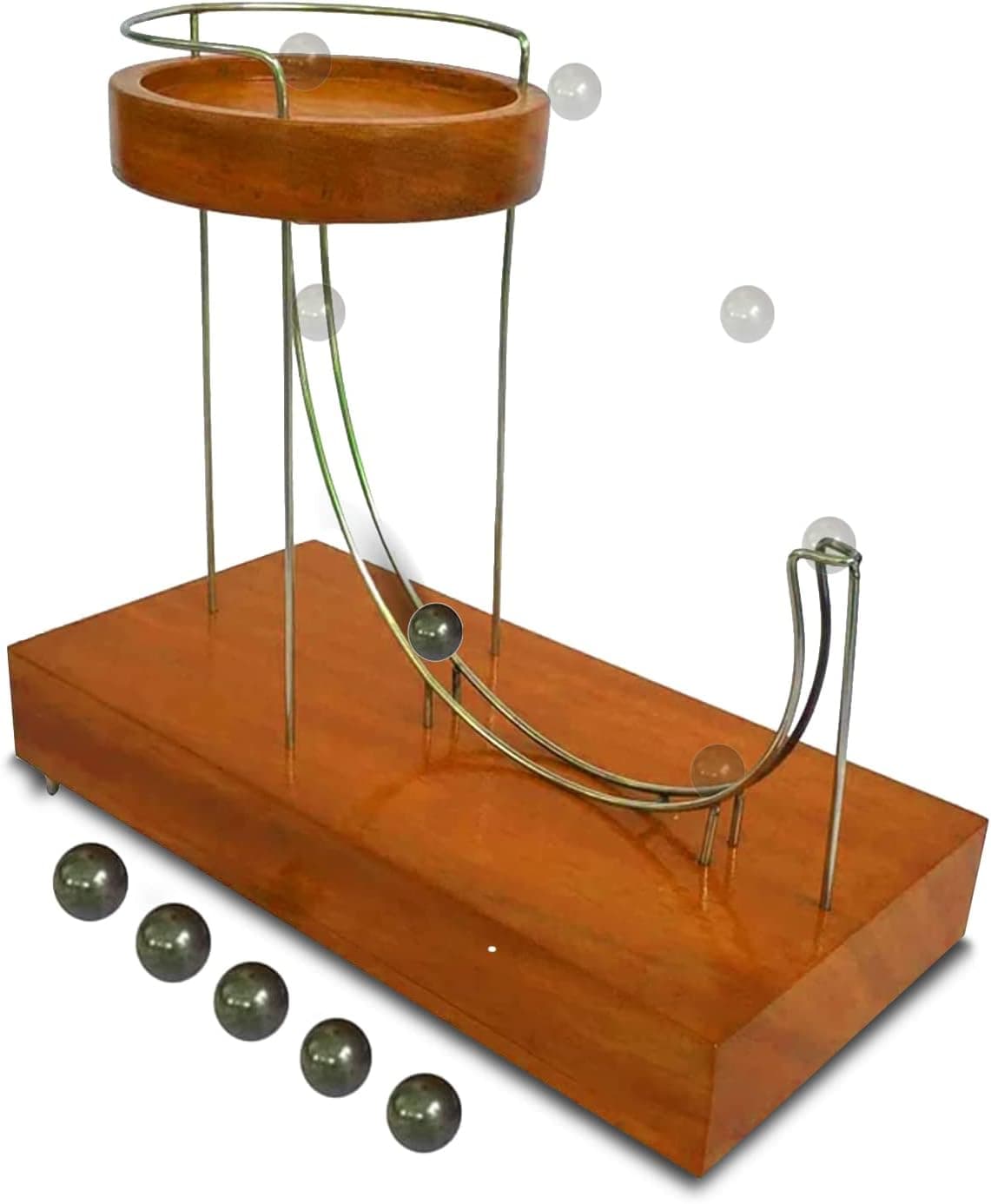 xsainlao Newtons Kinetic Art Perpetual Motion Machine, Desktop Decoration Toys, Science Physics Gadgets, Non-Stop Rolling Ball Toys, Balance Stress Relief Creative Gifts for Friends and Family.