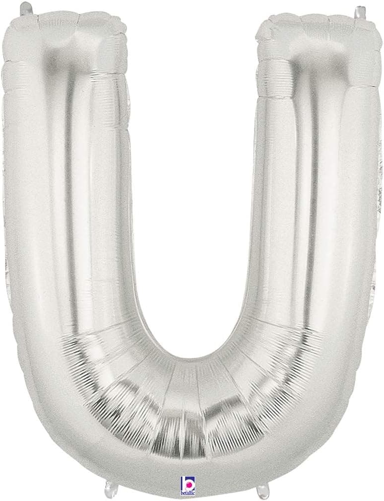 40 Inch Megaloon Silver Letter U Balloons - Wholesale