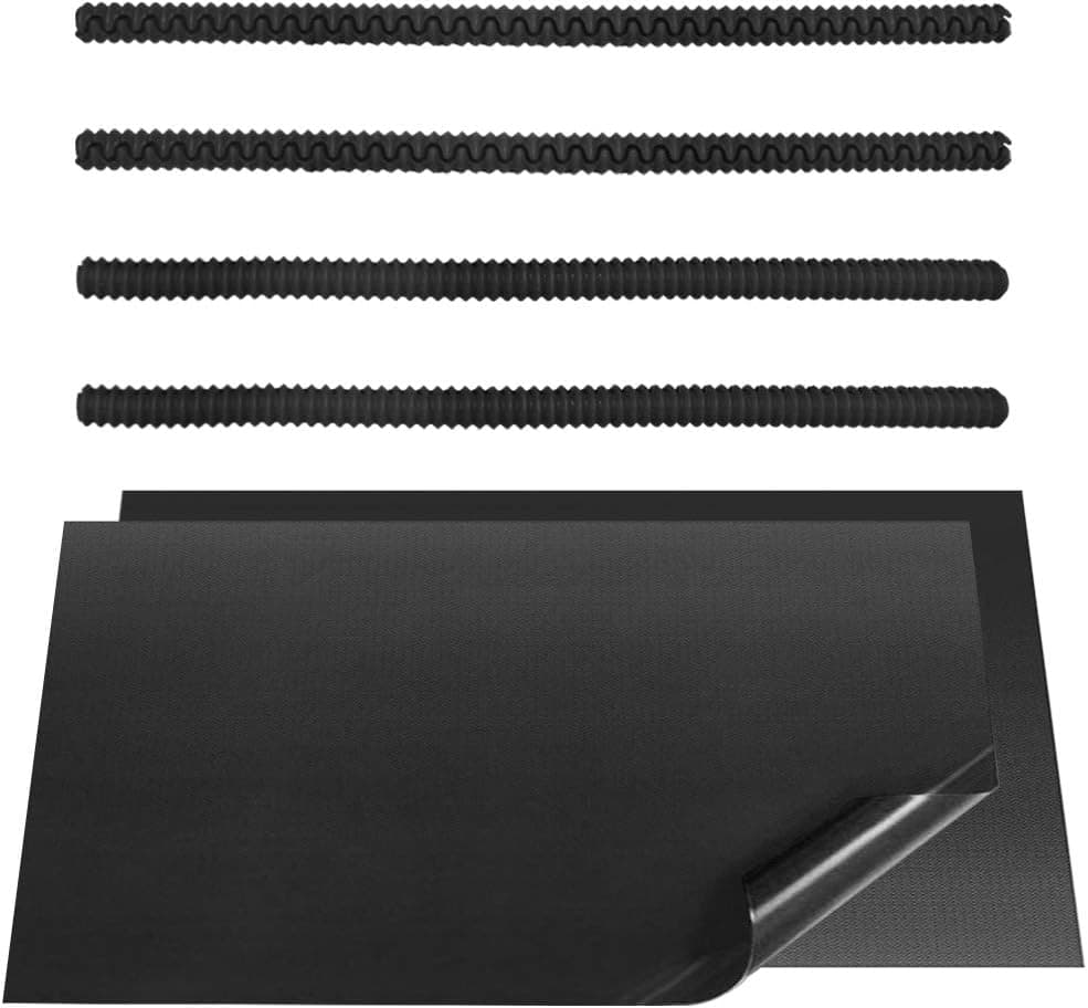 DanziX 4 Pcs Black Oven Shelf Silicone Rack Guard Protector + 2 Pcs Non Stick Oven Liners Mat for Keeping Oven Clean and Protecting Against Burns and Scars