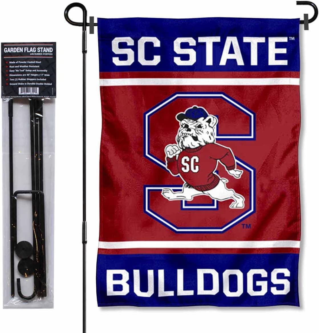 South Carolina State Bulldogs Garden Flag with Stand Holder