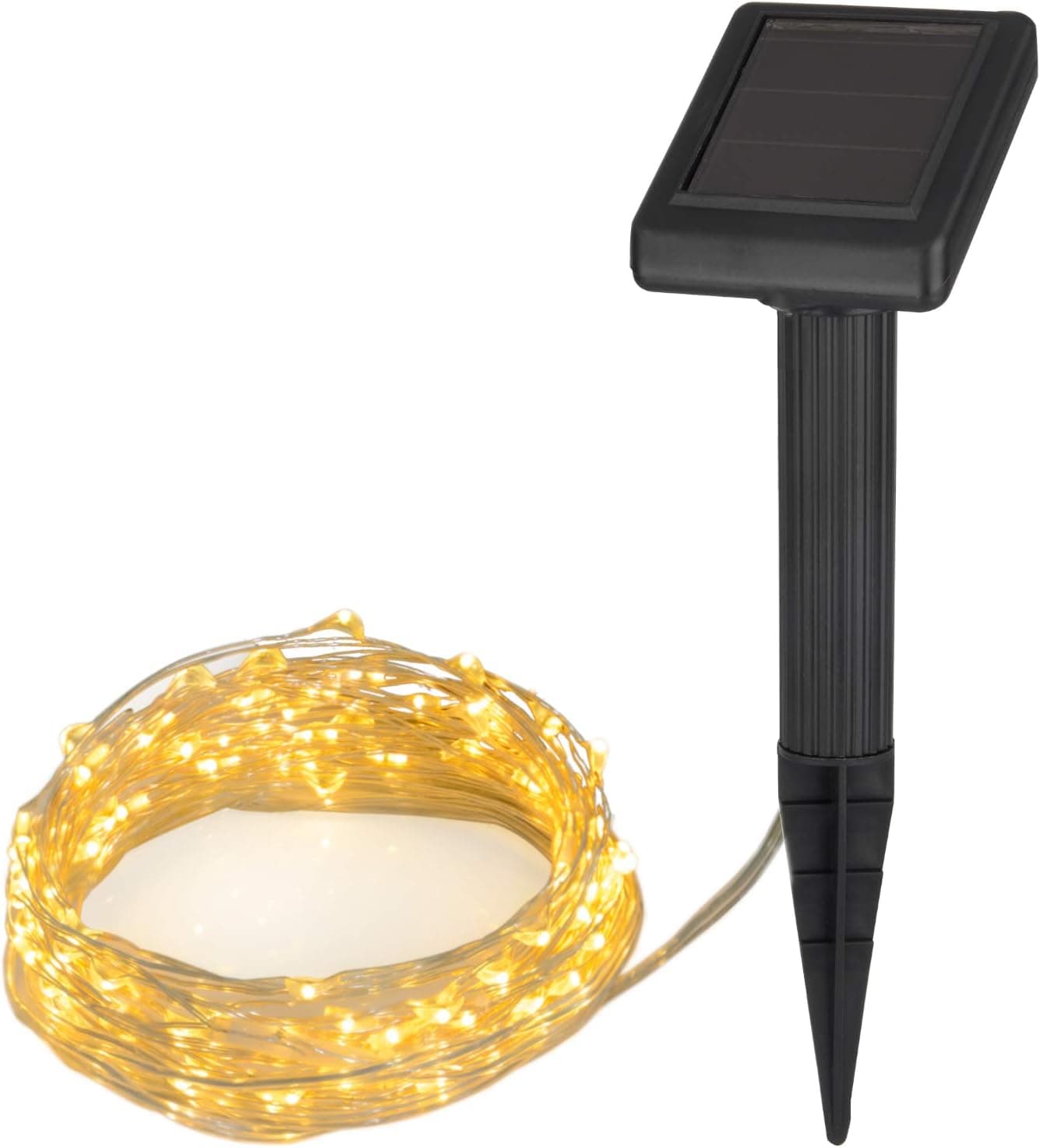 Solar Powered String Lights, 100 LED Copper Wire Lights, Waterproof Starry String Lights, Indoor/Outdoor Solar Decoration Lights For Gardens, Patios, Homes, Parties: 20 ft, Warm White