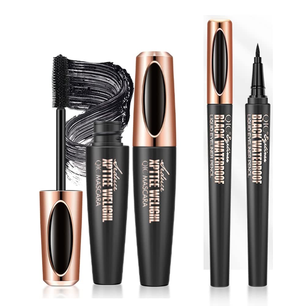 Eyelash Mascara Kit, Black Color Waterproof and Hypoallergenic Eye Makeup Tool for Women and Teens by “Linble”