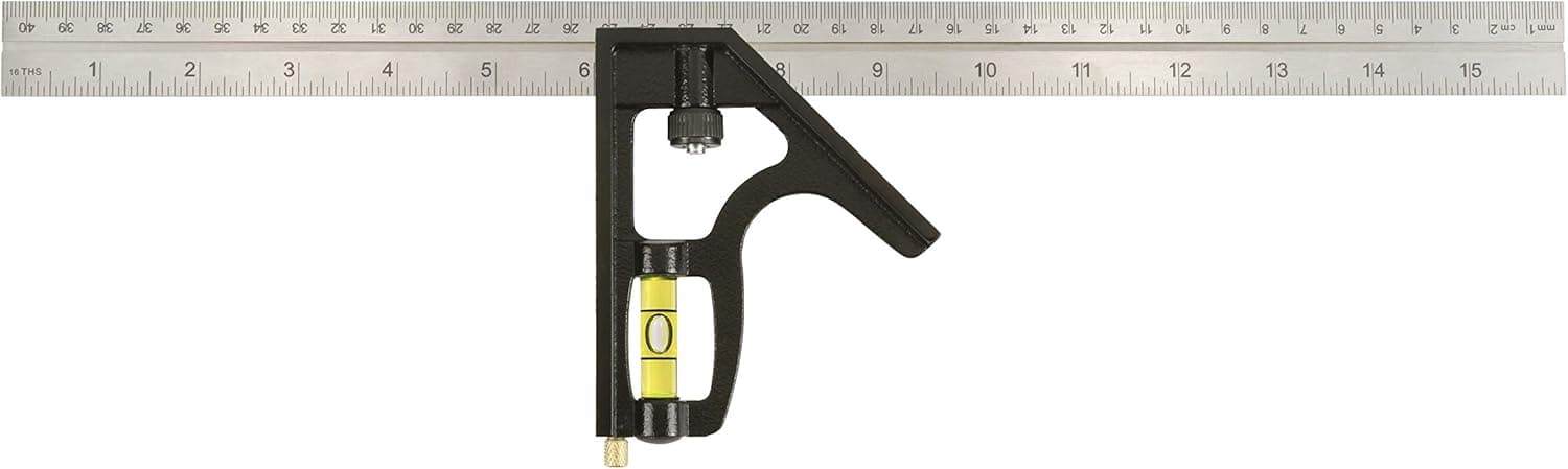 Johnson Level & Tool 420EM Professional Inch/Metric Combination Square, 16", Silver, 1 Square
