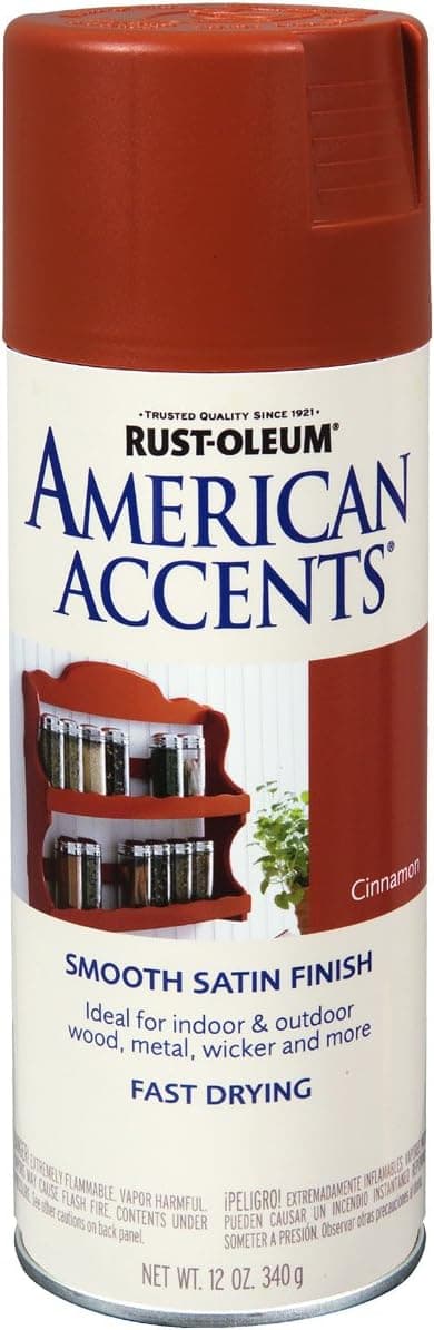 Rust-Oleum 7931830 American Accents Spray, Satin Cinnamon, 12-Ounce