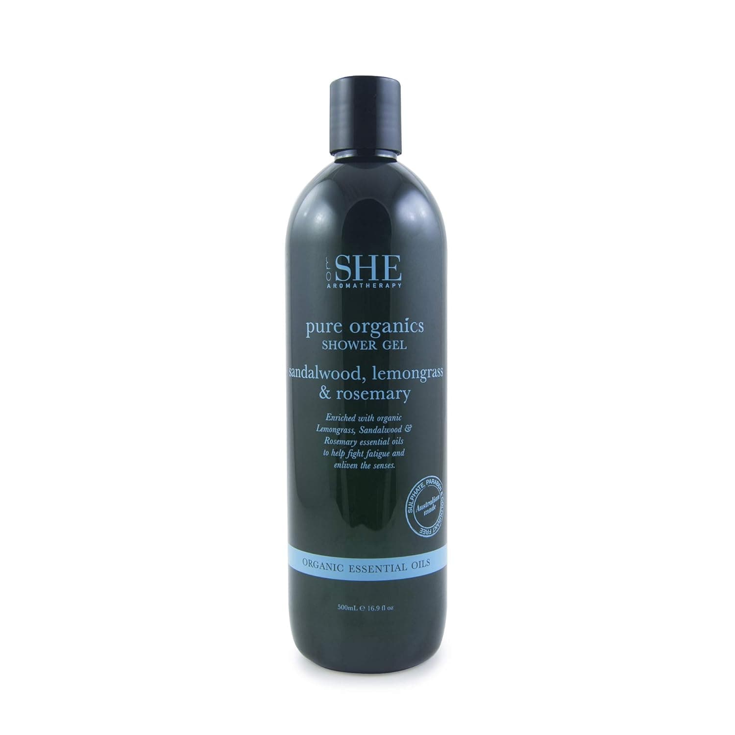 om SHE Aromatherapy Pure Organics Body Wash Sandalwood, Lemongrass & Rosemary