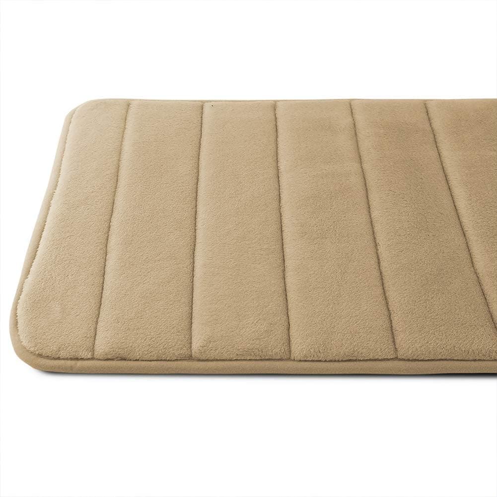 Luxor Linens - Memory Foam Bath Mat (17 x 25 inch) - Giovanni Line - Luxurious , Super Soft & Absorbent with Anti-Slip Backing - Available in a Wide Variety of Colors (One Bath Mat, Beige)