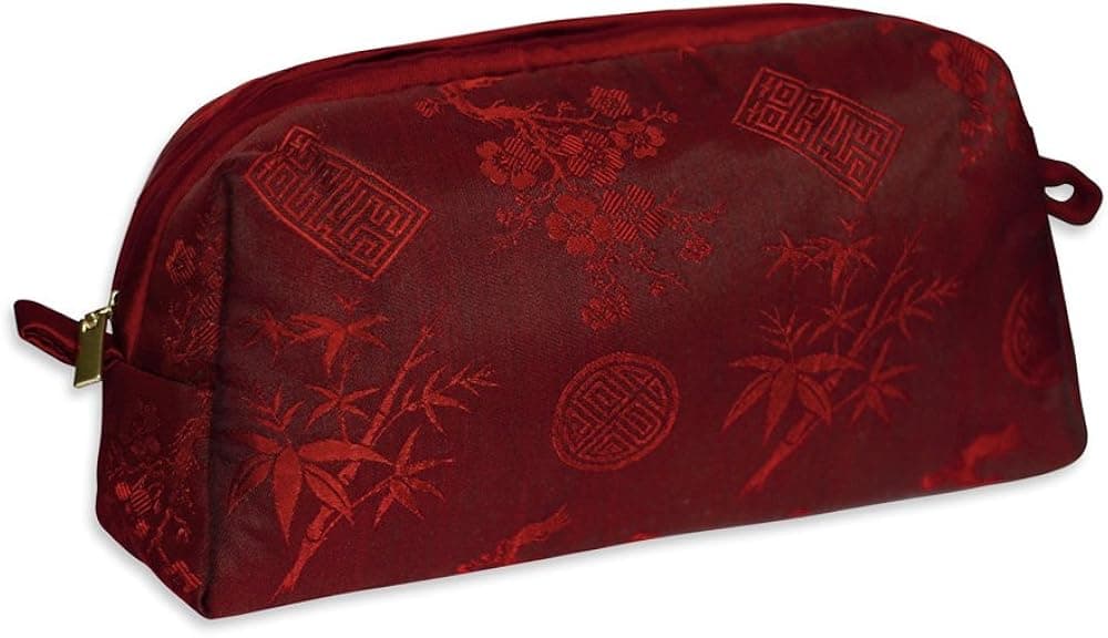 Cosmetic Bag - Silk Jacquard (Chili Red)
