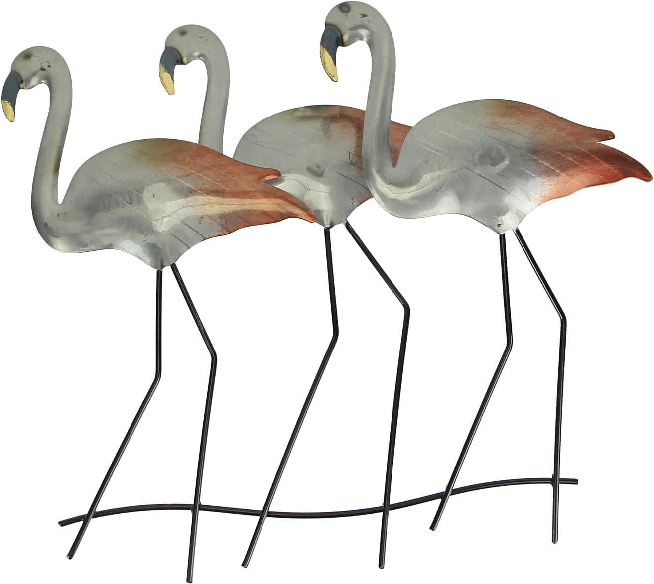 J.D. Yeatts 21 Inch Galvanized Metal Flamingo Wall Mounted Hanging Sculpture Home Decor Art Multicolored One Size
