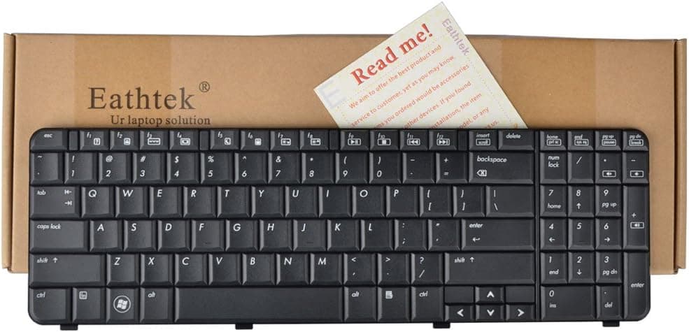 Eathtek Replacement Keyboard for HP Compaq Presario CQ61 G61 G61-100 G61-200 G61-300 CQ61-200 CQ61-100 CQ61-300 CQ61-310 CQ61-313 CQ61-320 CQ61-324 CQ61-407 CQ61-410 CQ61-412 CQ61-414 CQ61-420 CQ61-429 CQ61-490 CQ61-303XX CQ61-310US CQ61-313NR CQ61-313US CQ61-314US CQ61-319WM CQ61-320CA CQ61-324CA CQ61Z-300 CQ61Z-400 CQ61z-300 CTO Series Black US Layout