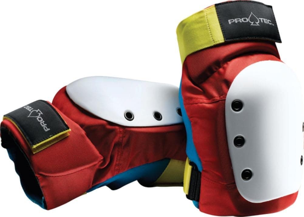 Pro-Tec Street Knee Pads [X-Large] Retro Red/Blue/Yellow