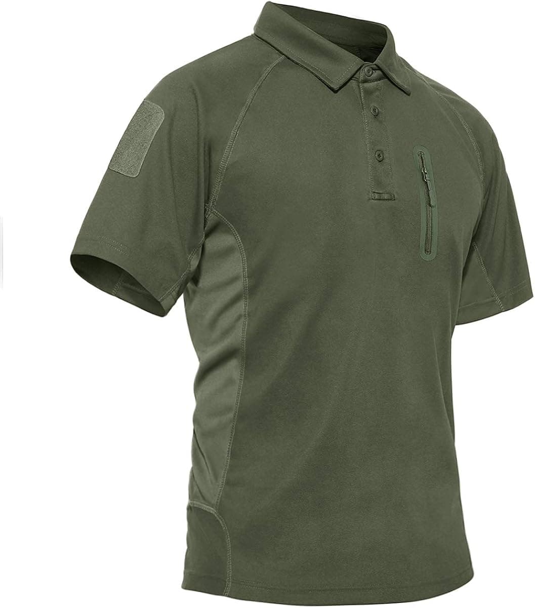 TACVASEN Men's Hiking Shirts 3 Buttons Quick Dry Performance Polo Short and Long Sleeve Athletic Top T-Shirt