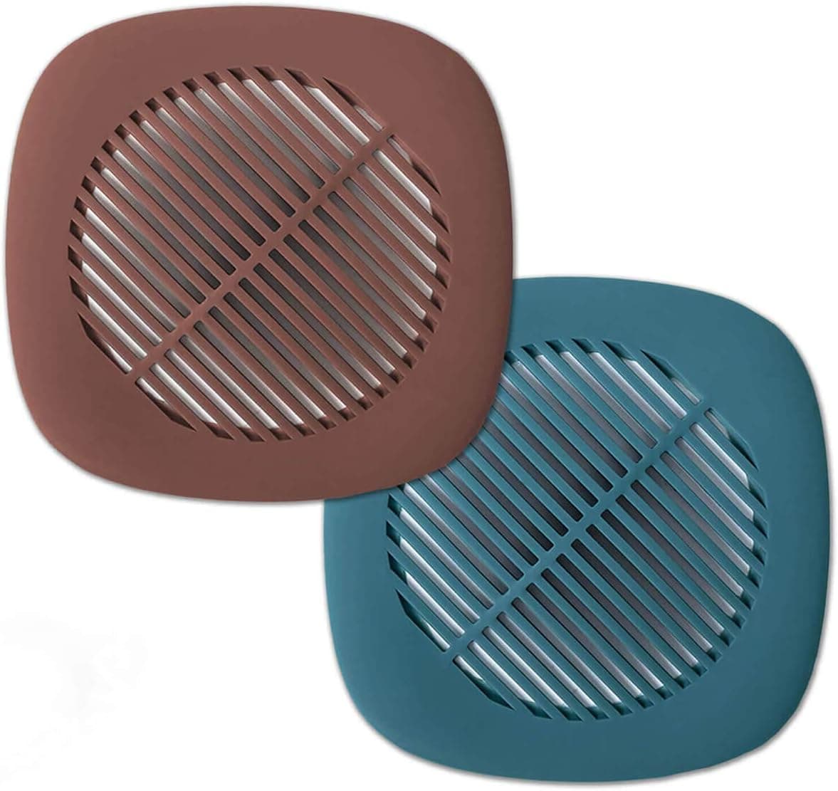Drain Hair Catcher Shower Drain Hair Trap Bathtub Drain Cover Protector Silicone Sink Strainer for Hair Stopper Strong Adsorption Hair Collector for Shower Drain Filter for Bathroom Kitchen (2 Pack)