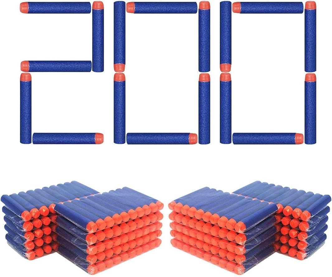 BOROLA 200pcs 7.2cm Refill Bullet Darts Compatible for Nerf Elite Series Blasters Kid Toy Gun - Blue