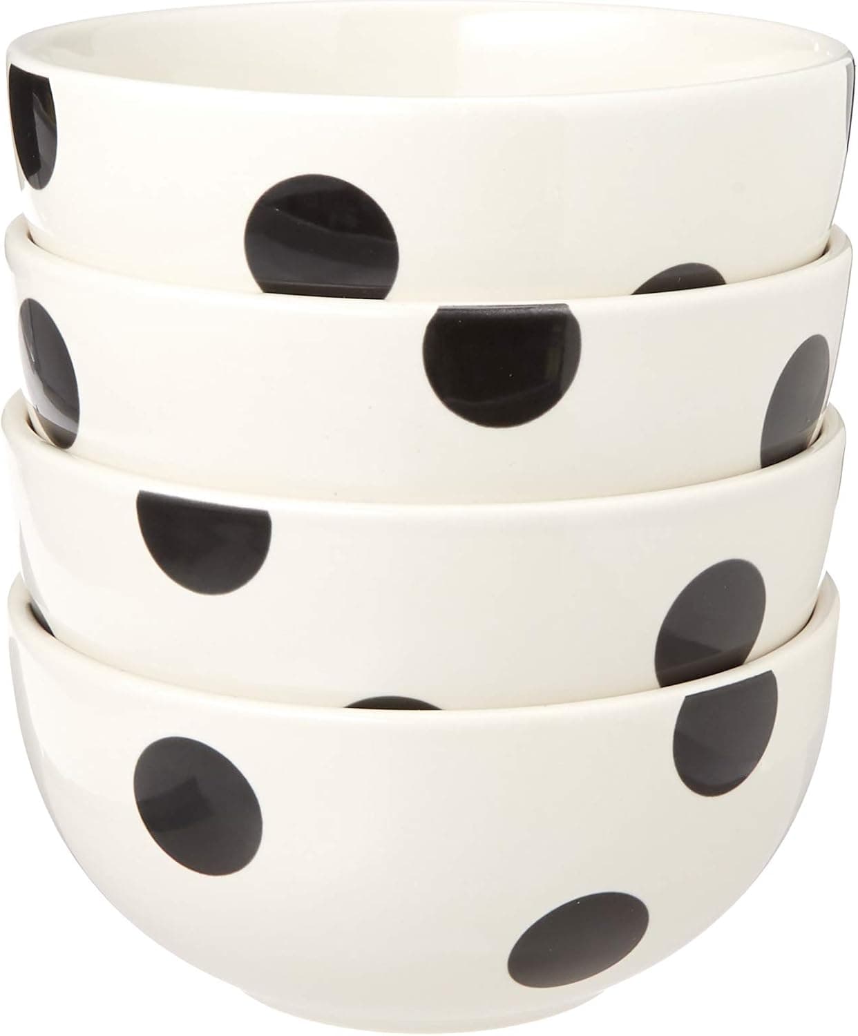 kate spade New York Deco Dot Black Fruit Bowls, Set of 4