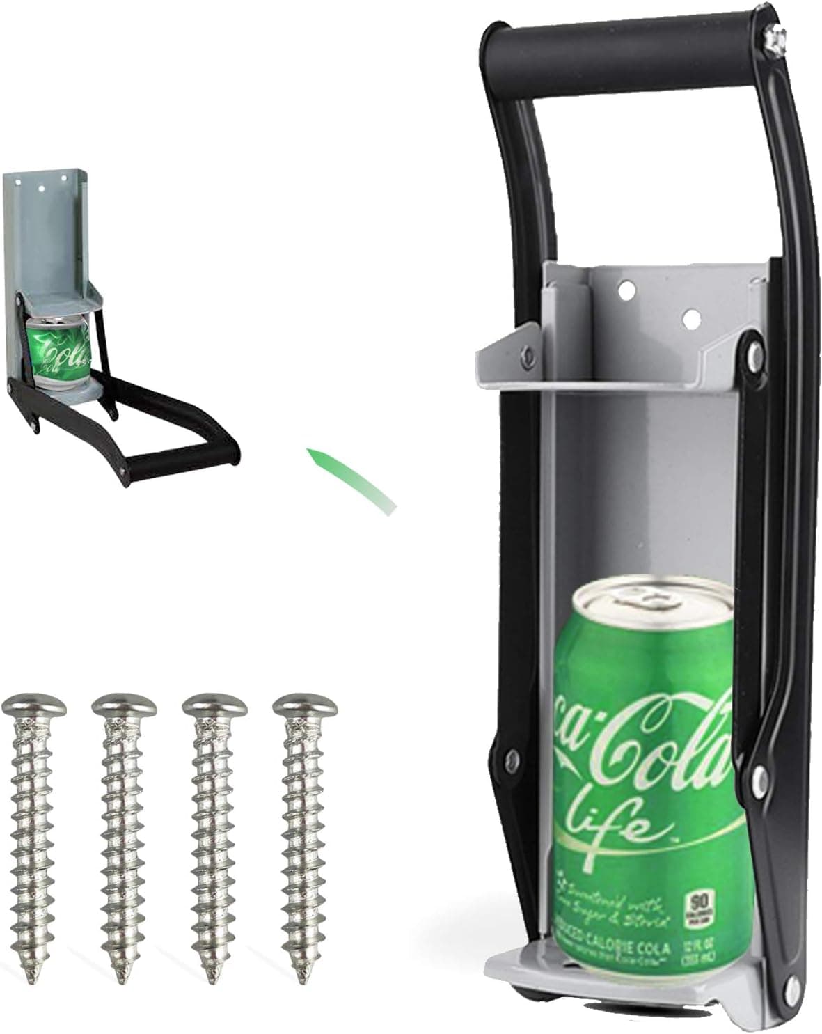 Benfu 12-Ounce and 16-Ounce Can Crushers, Wall-Mounted Crushers, Upgraded Handles, Environmentally Friendly Recycling Tools for Recycling Soda and Beer Cans, Etc. (gray)