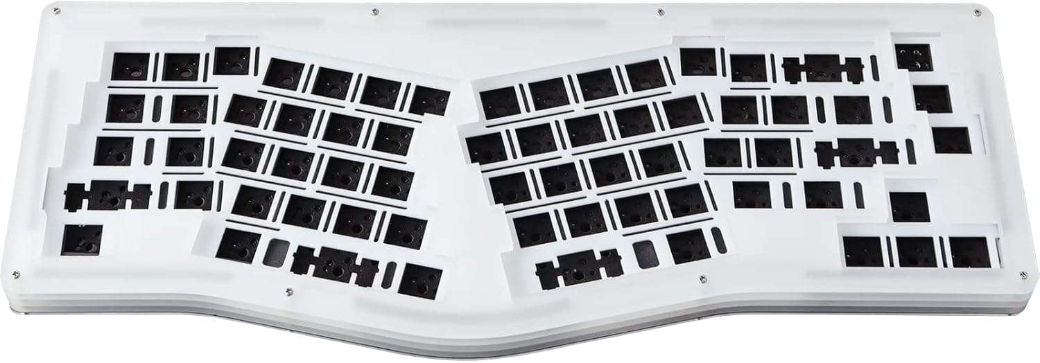Hyekit Custom Gaming Keyboard - Alice Layout 66 Keys - Support QMK/Via Programmable Key - Gasket Structure - USB C Wired Mechanical Keyboard Kit - RGB Hot Swappable Switches & Keycaps - Acrylic Shell