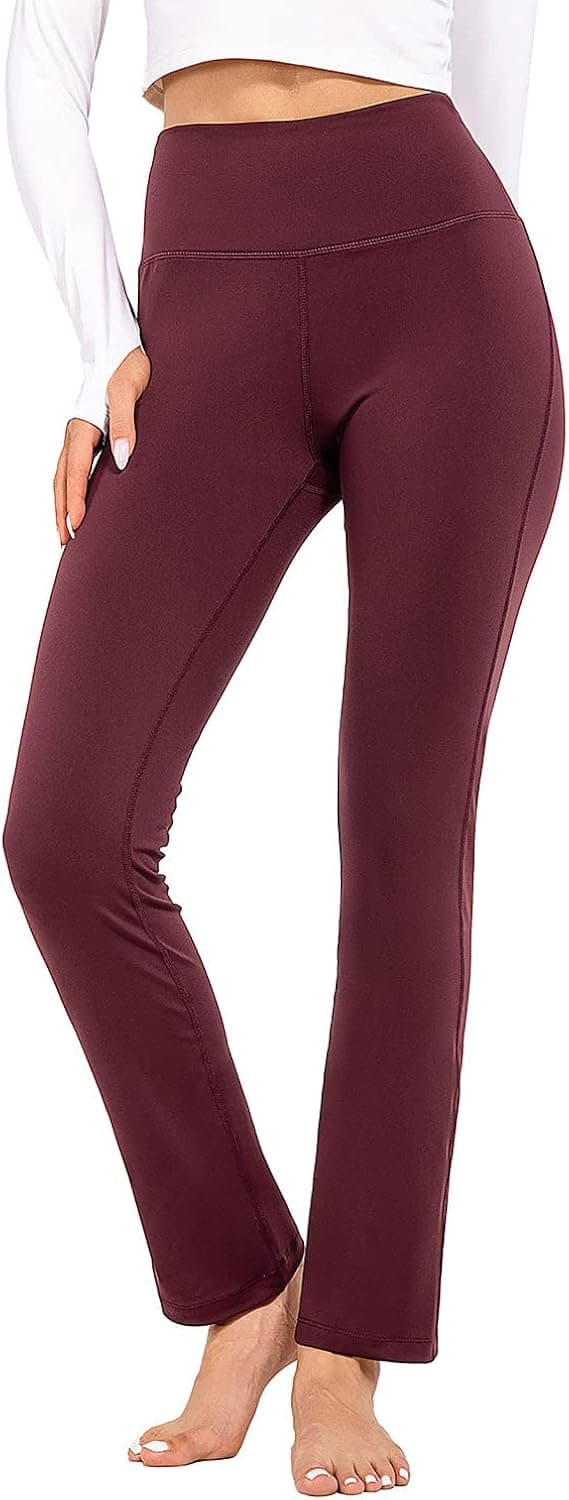 BALEAF Yoga Pants for Women High Waisted Straight Leg Slim Fit Workout Casual Pants Regular Petite