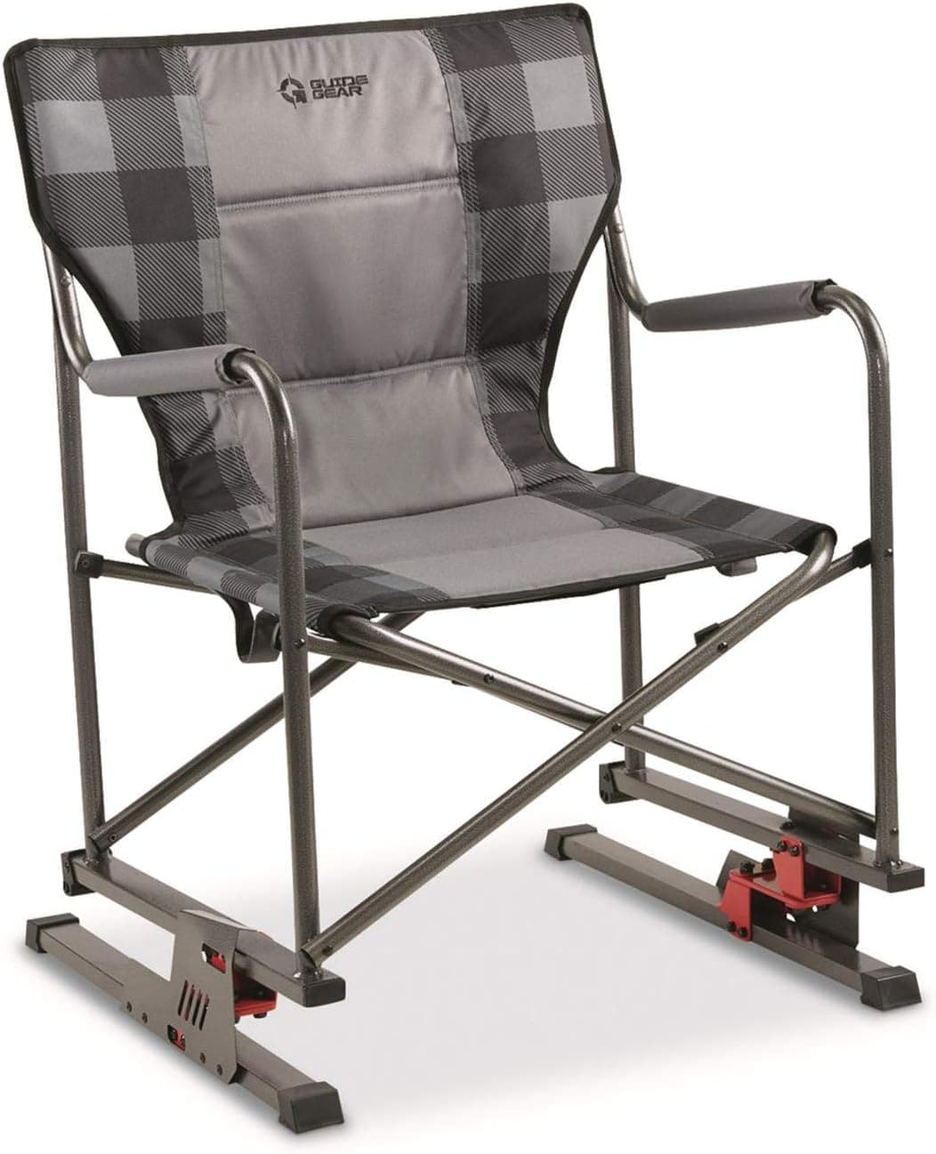 Guide Gear Oversized Bounce Director's Camp Chair, 300-lb. Capacity, Gray Plaid
