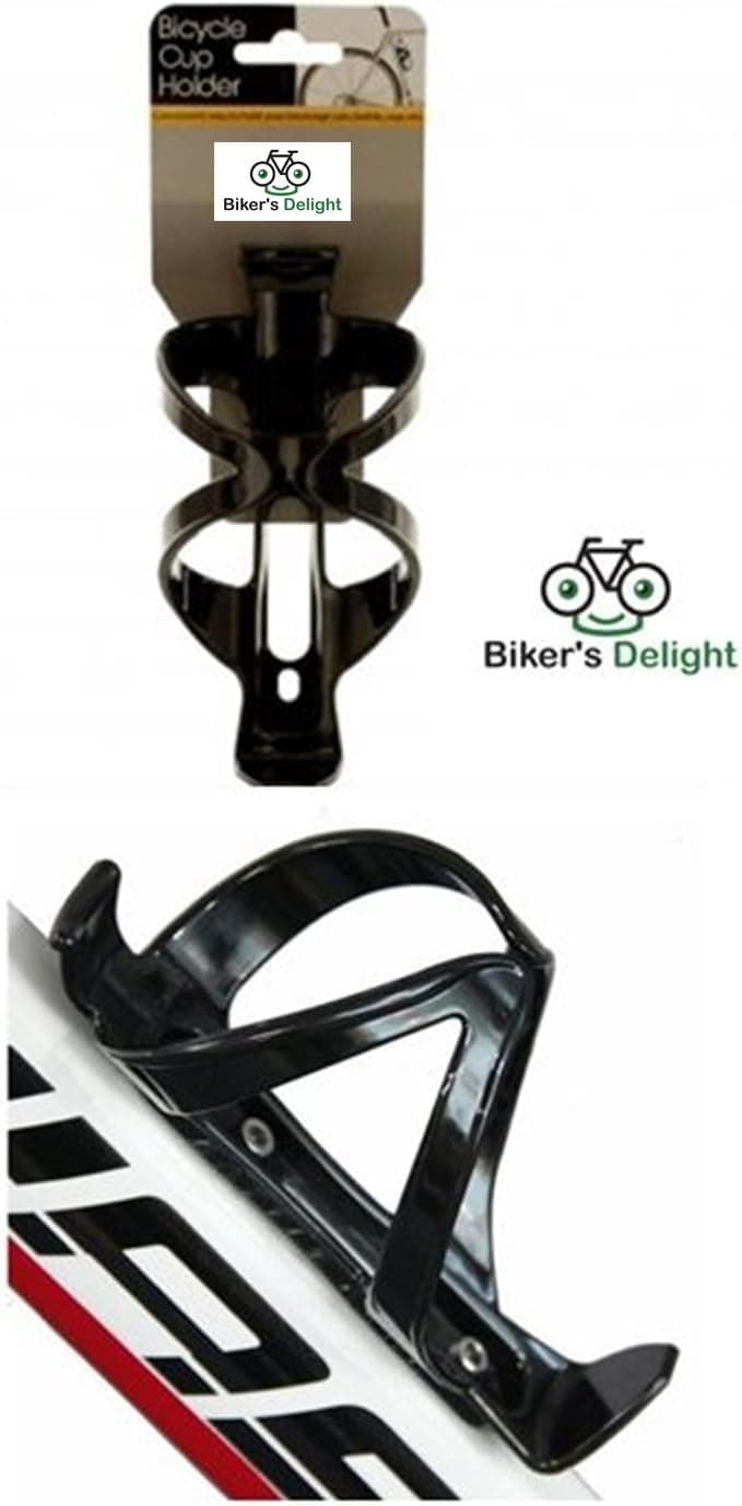 Bike Water Bottle Holder, Black or White, Securely Held, No Lost Bottles, Lightweight and Strong Bicycle Bottle Cage, Quick and Easy to Mount, Great for Road and Mountain Bikes
