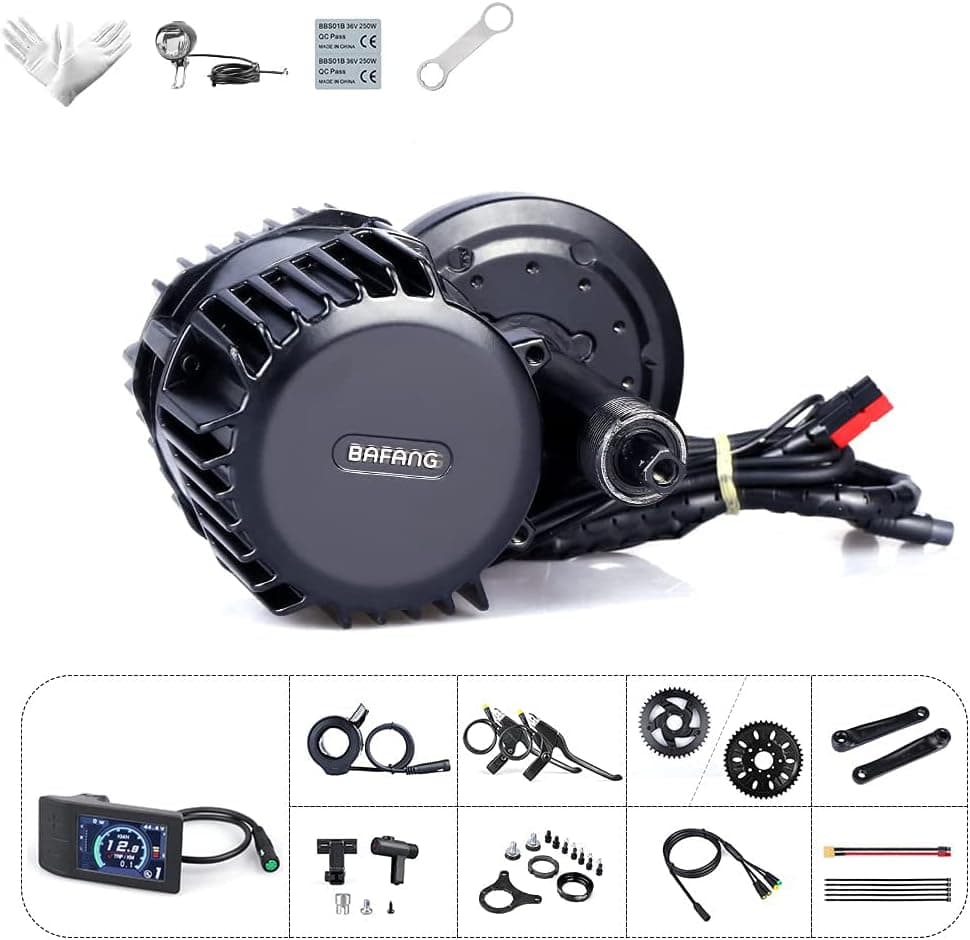BAFANG BBSHD 48V 52V 1000W Mid Drive Electric Bike Motor Ebike Conversion Kit Mid-Mounted Engine for Mountain Bike Road Bicycle Downtube 17.5Ah 20Ah Battery