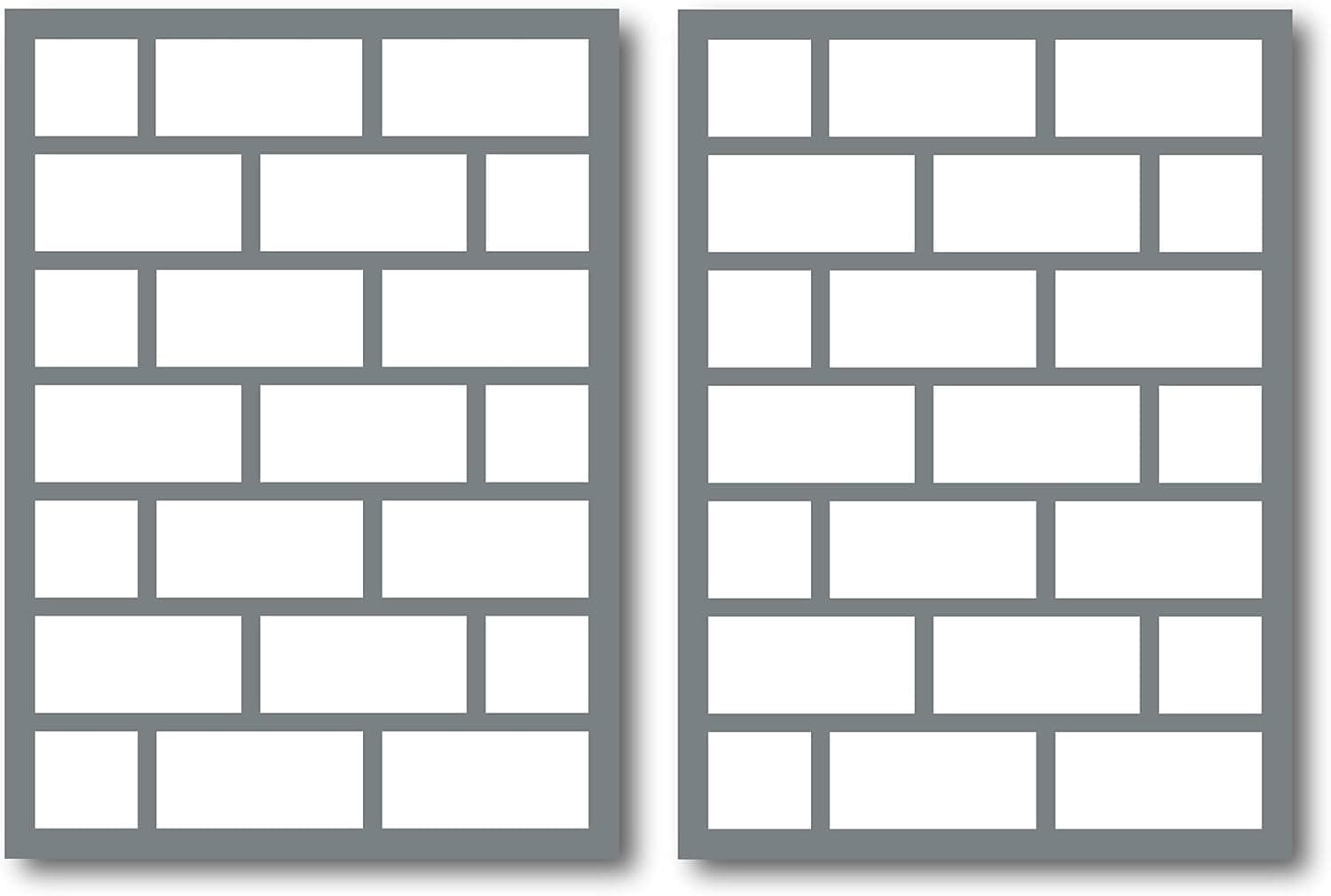 Faux Brick Stencil Set - Includes 2 Identical Brick Wall Stencils for Painting Large Pattern Designs on Walls, Floors & More - A Great Wall Stencil, Floor Stencil & Brick Patio Stencil (13" L x 18" H)