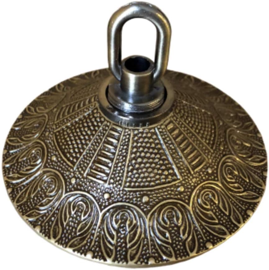 Bethesda Design Antique Brass Chandelier Canopy 4 3/8" Diameter Vintage Look Gold Bronze Black Inlay w/Grounding Screw