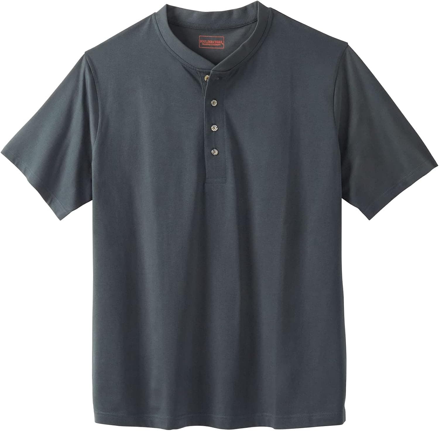Boulder Creek by Kingsize Men's Big & Tall Heavyweight Short-Sleeve Henley Shirt - Tall - 2XL, Hickory Brown