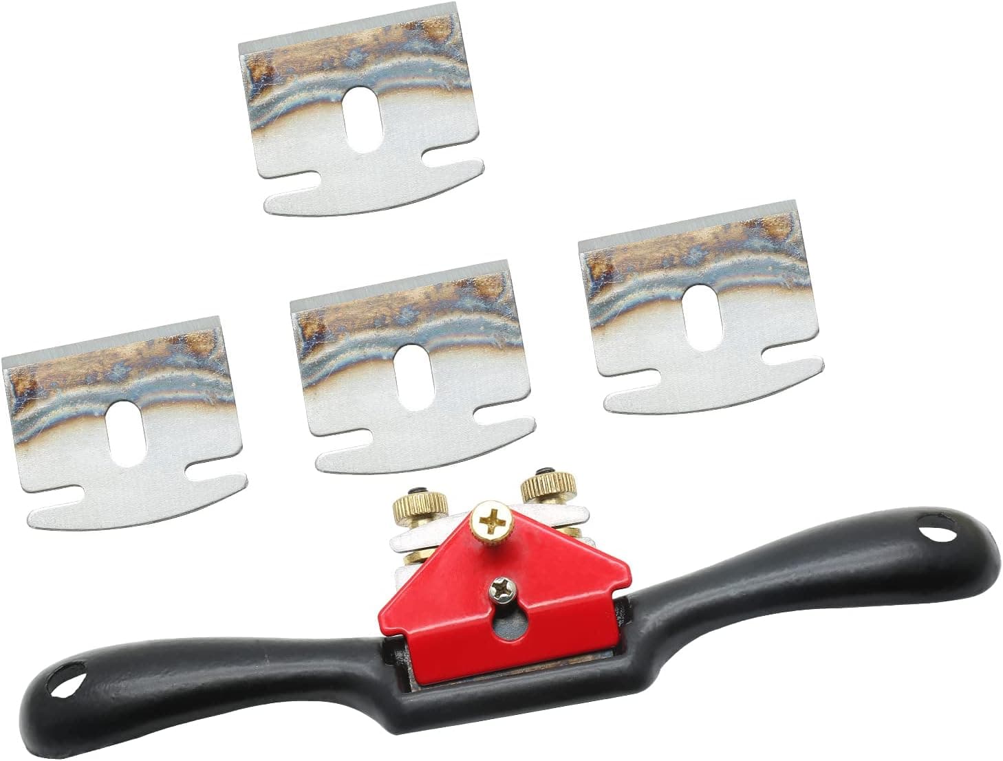 Jiozermi 9" Adjustable Spokeshave with 4 Pcs Replacement Metal Blade, Woodworking Plane, Hand Planer for Wood Craftsman, Wood Carver