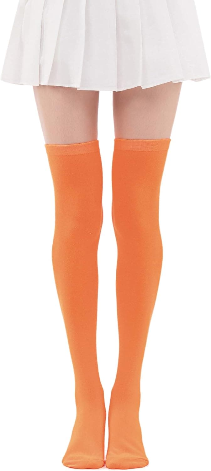 Women's Casual Over Knee High Socks Solid Knit Cosplay Thigh High Stockings