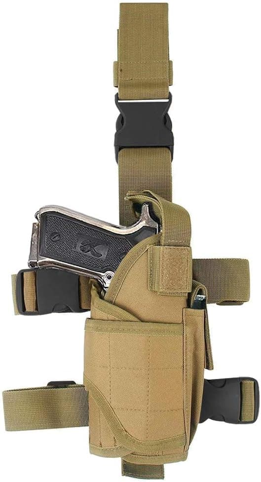 EnriQ Drop Leg Holster Tactical Thigh Airsoft Holster/Firearm Holster/Handgun Holder with Mag Pouch Adjustable Pistol Holster Leg Gun Holster for All 1911 Glock 17/19/20/21/23/26/27 More