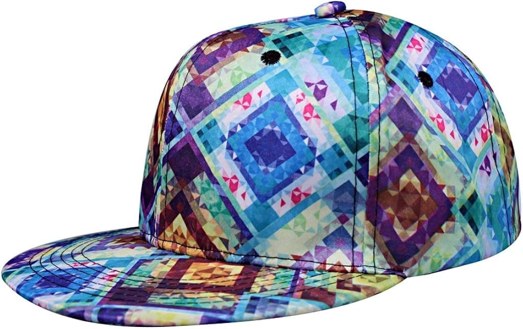 sunjazz Men Hip Hop 3D Print Snapback Cap Adjustable Baseball Cap Hat