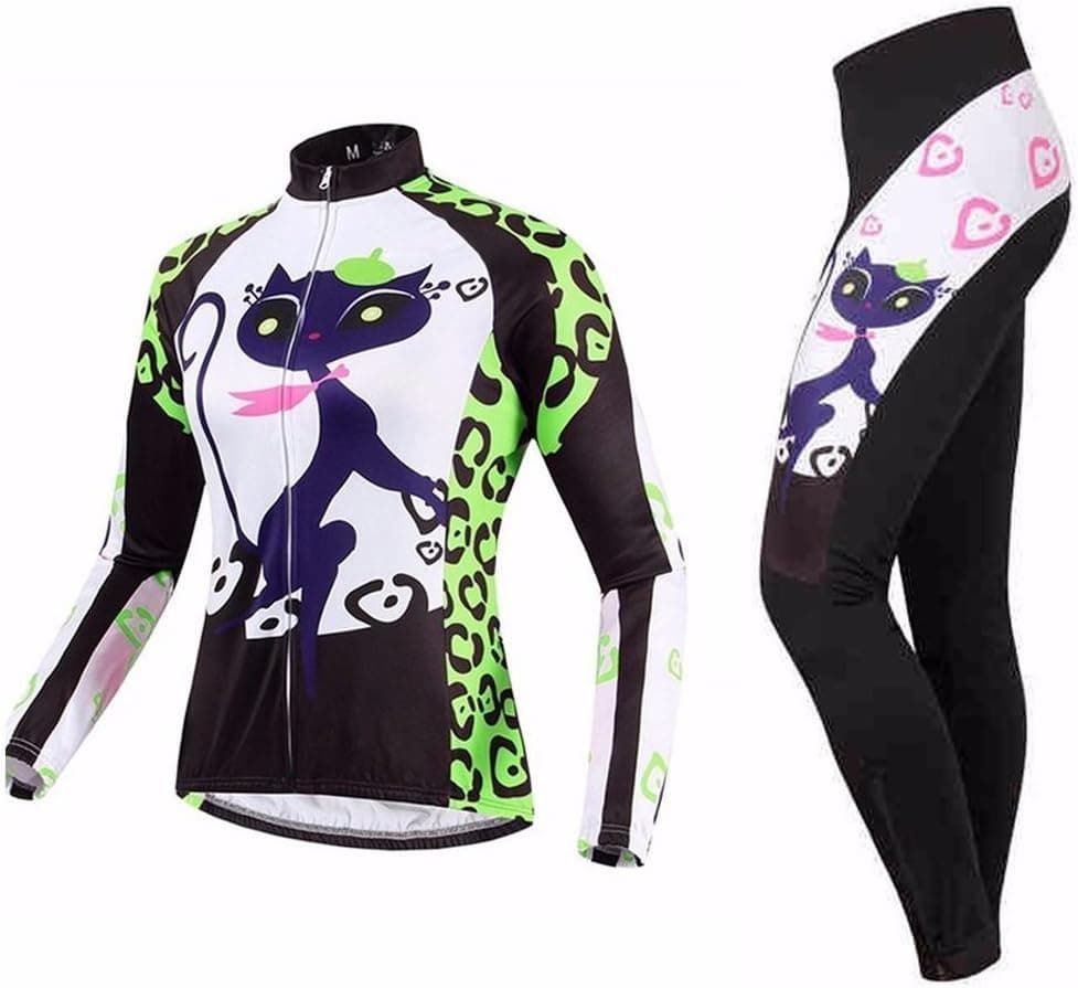 Uriah Women's Thermal Fleece Cycling Jersey Long Sleeve and 3D Gel Padded Pants Sets
